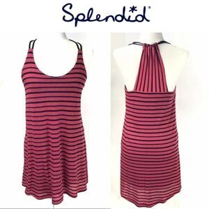 SPLENDID Pink Striped Sleeveless Tunic Small | SPLENDID fit flare tunic small
